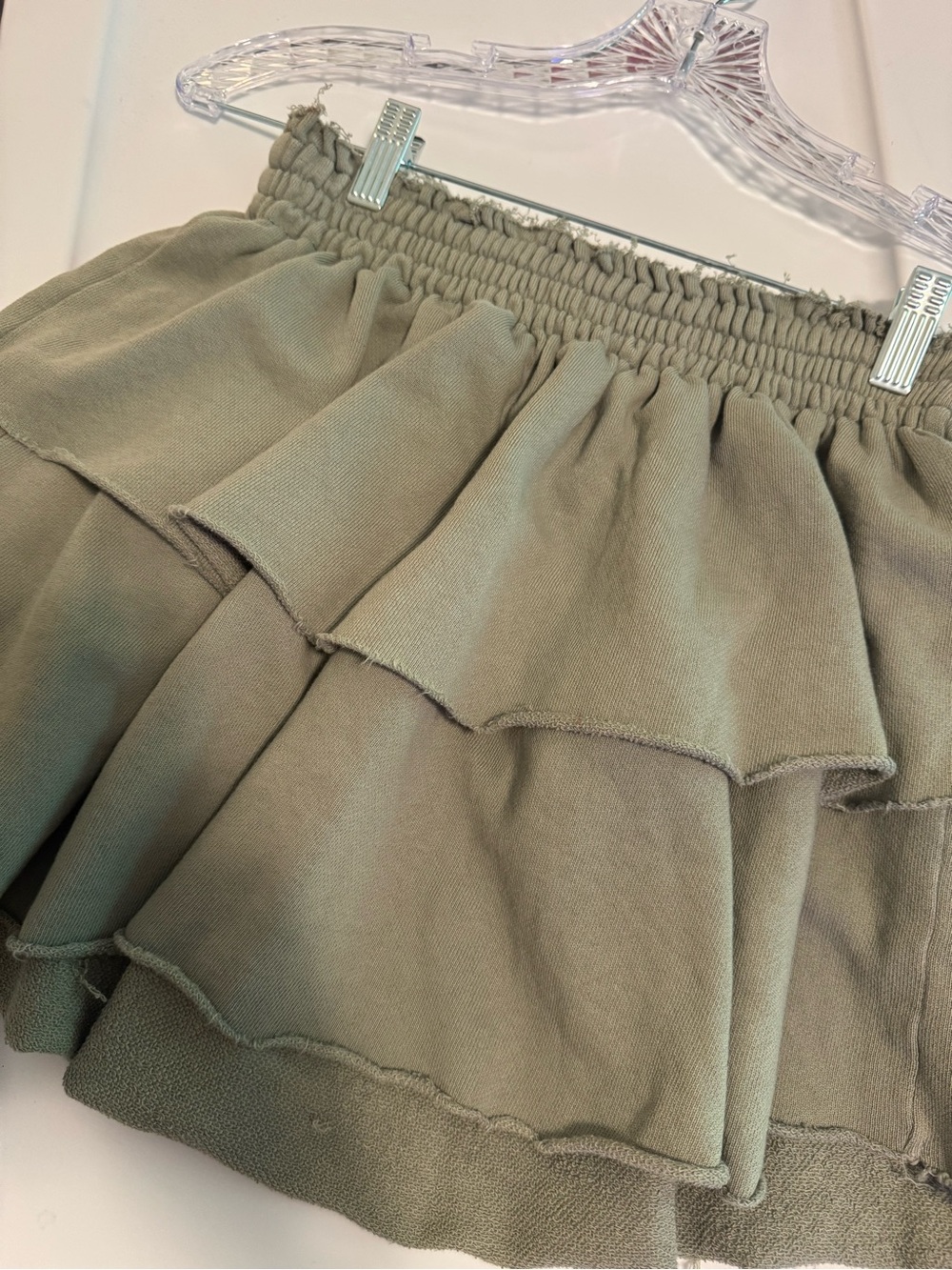 Aerie Tiered Olive Green Women's Skirt, size small - like new - Picture 2 of 6
